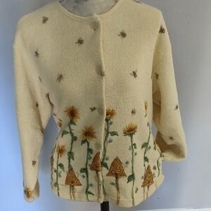 Vintage Cream Cozy Jacket with Pockets